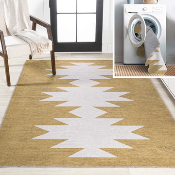 Chayton Minimalist Geometric Machine-washable Area Rug